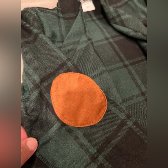 Green Plaid Toddler Cardigan - Picture 2 of 5